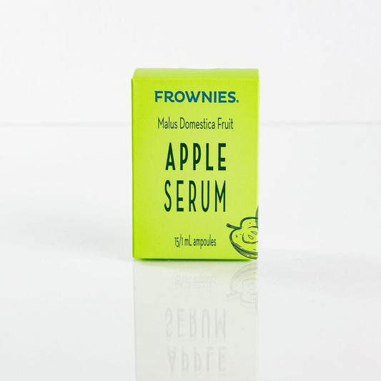 Frownies apple serum pictured on a clean white background