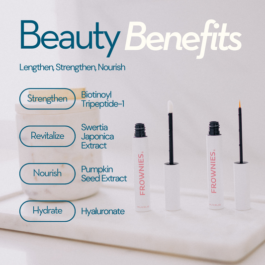 Beauty benefits for Frownies lash and brown serum - Lengthen, strengthen, Nourish