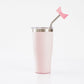 wrinkies straw topper to prevent lip lines on straw in pink tumbler