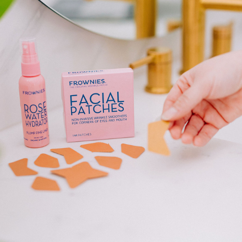 Frownies quick essentials - rose water hydrator spray and facial patches 