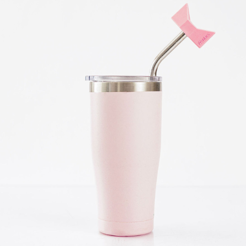 wrinkies straw topper to prevent lip lines on straw in pink tumbler